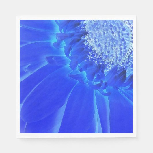 elektrische blauwe gerbera servet (Voorkant)