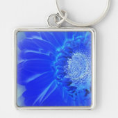elektrische blauwe gerbera sleutelhanger (Voorkant)