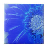 elektrische blauwe gerbera tegeltje (Voorkant)