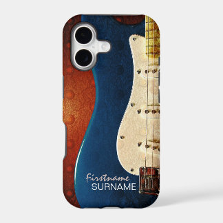 Elektrische blauwe Gitaar Metal Grunge Custom Text
