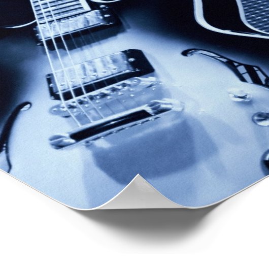 Elektrische blauwe gitaren poster (Hoek)