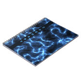 Elektrische blauwe golven | Gepersonaliseerd Notit Notitieboek (Linkerzijde)