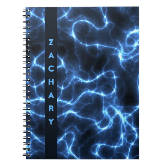 Elektrische blauwe golven | Gepersonaliseerd Notit Notitieboek (Voorkant)