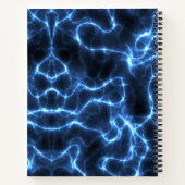 Elektrische blauwe golven | Gepersonaliseerde spir Notitieboek (Achterkant)