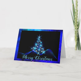 Elektrische blauwe kerstKaart Feestdagen Kaart