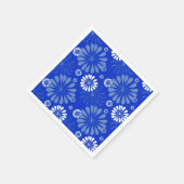 Elektrische Blauwe Moderne Bloemenprint Servet (Hoek)