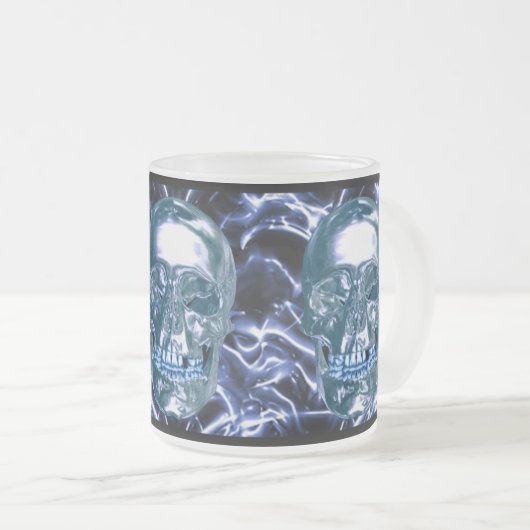 Elektrische blauwe Mok van de schedel (Voorkant rechts)