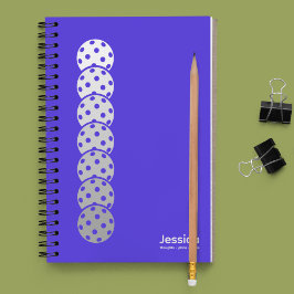 Elektrische Blauwe Pickleball Gradient Persoonlijk Notitieboek