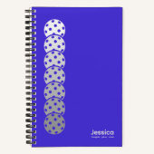 Elektrische Blauwe Pickleball Gradient Persoonlijk Notitieboek (Voorkant)