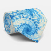 elektrische blauwe spiraalvormige fractale kunstst stropdas (Opgerold)