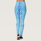 Elektrische Blauwe Tijger Stripes Dierenprint Leggings (Achterkant)