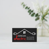 Elektrische Bliksem Dak Circuit Stekker Visitekaartje (Staand voorkant)