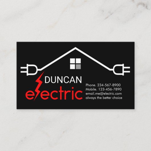 Elektrische Bliksem Dak Circuit Stekker Visitekaartje (Voorkant)