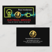 Elektrische bliksem drijft het thuiscircuit aan visitekaartje (Voorkant / Achterkant)