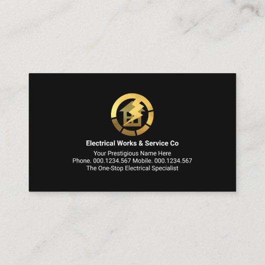 Elektrische bliksem drijft het thuiscircuit aan visitekaartje (Achterkant)