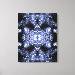 Elektrische Bliksem Mandala Fractale Kunst Canvas Afdruk