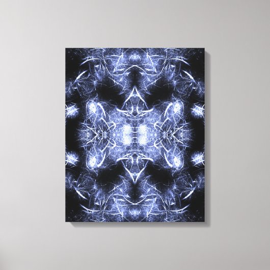 Elektrische Bliksem Mandala Fractale Kunst Canvas Afdruk (Voorkant)