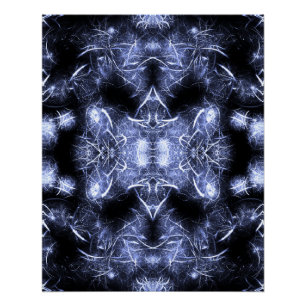Elektrische Bliksem Mandala Fractale Kunst Perfect Poster