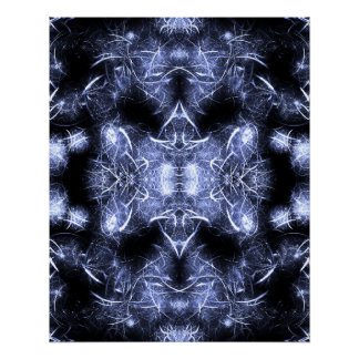 Elektrische Bliksem Mandala Fractale Kunst Perfect Poster
