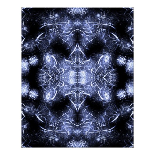 Elektrische Bliksem Mandala Fractale Kunst Perfect Poster (Voorkant)