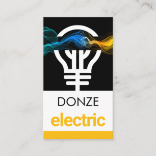 Elektrische bliksemgolf voedt gloeilamp visitekaartje