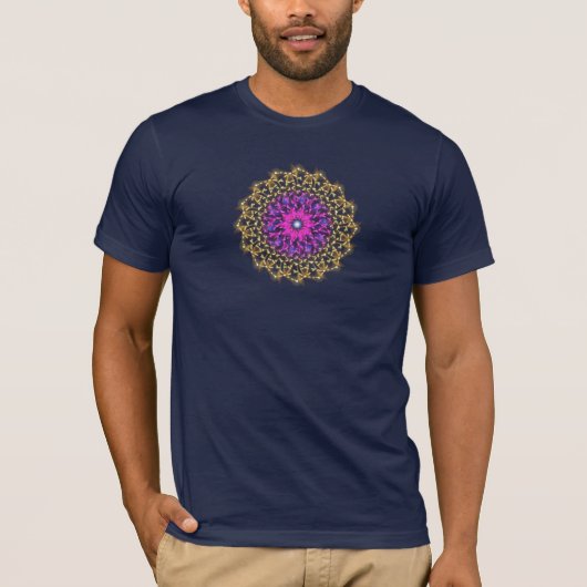 Elektrische Bloem – Symmetrische Kleurengolf T-shirt (Voorkant)