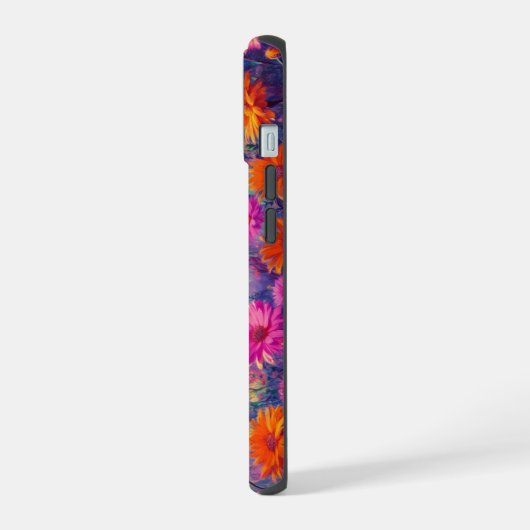 Elektrische bloemen iPhone 15 case (Linkerkant)