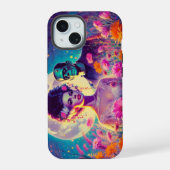 Elektrische bloemen iPhone 15 case (Achterkant)