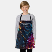 Elektrische Bloemen Kleurrijke Gepersonaliseerde P Schort (Gedragen)