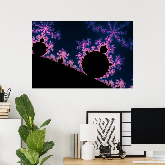 Elektrische bloesem - Fractaal Poster (Thuiskantoor)