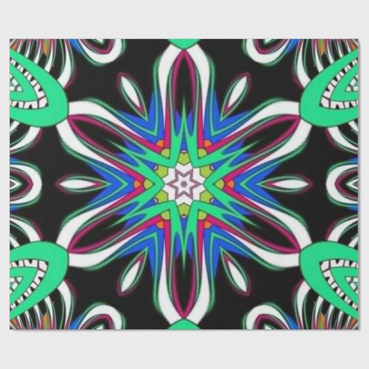 Elektrische Bloesem Mandala Cadeaupapier (Vlak)