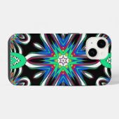 Elektrische Bloesem Mandala iPhone Hoesje (Achterkant horizontaal)
