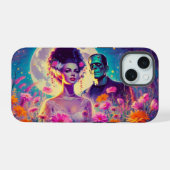 Elektrische Bloesems iPhone 15 Case (Achterkant horizontaal)