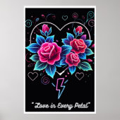 Elektrische Bloom: Neon Love Symphony Poster (Voorkant)