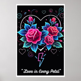 Elektrische Bloom: Neon Love Symphony Poster