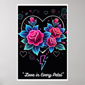 Elektrische Bloom: Neon Love Symphony Poster