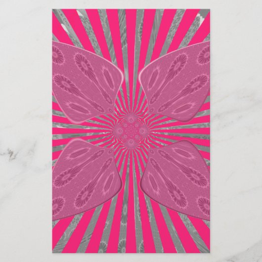 Elektrische Bloom Wings: Een Levendig Edgy & Mooi Briefpapier (Voorkant)