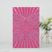 Elektrische Bloom Wings: Een Levendig Edgy & Mooi Briefpapier (Staand voorkant)