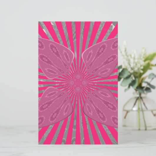 Elektrische Bloom Wings: Een Levendig Edgy & Mooi Briefpapier (Staand voorkant)