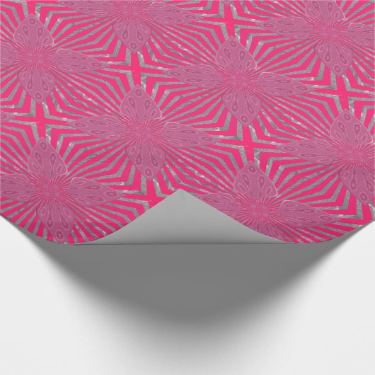 Elektrische Bloom Wings: Een Levendig Edgy & Mooi Cadeaupapier (Hoek)