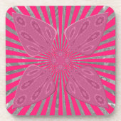 Elektrische Bloom Wings: Een Levendig Edgy & Mooi Drankjes Onderzetter (Voorkant)