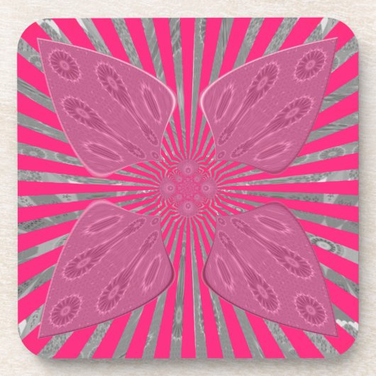 Elektrische Bloom Wings: Een Levendig Edgy & Mooi Drankjes Onderzetter (Voorkant)