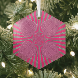 Elektrische Bloom Wings: Een Levendig Edgy & Mooi Glas Ornament