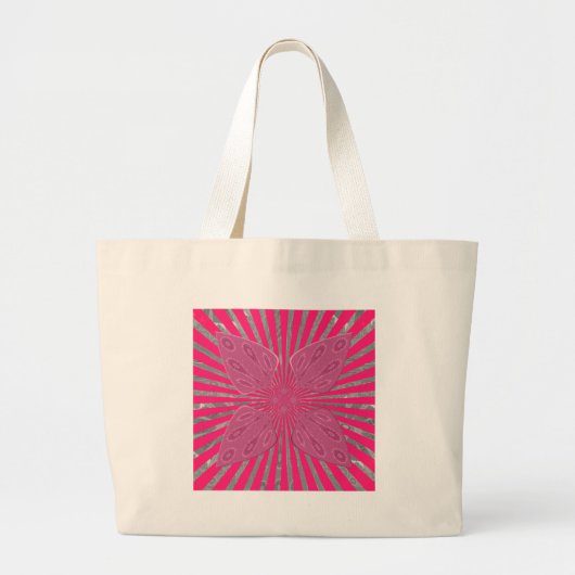 Elektrische Bloom Wings: Een Levendig Edgy & Mooi Grote Tote Bag (Voorkant)