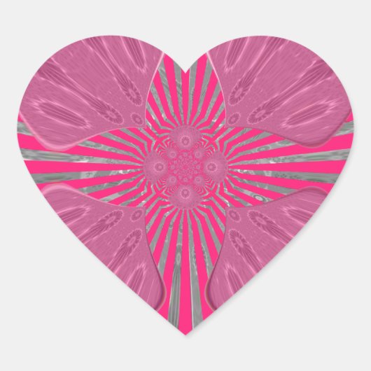 Elektrische Bloom Wings: Een Levendig Edgy & Mooi Hart Sticker (Voorkant)