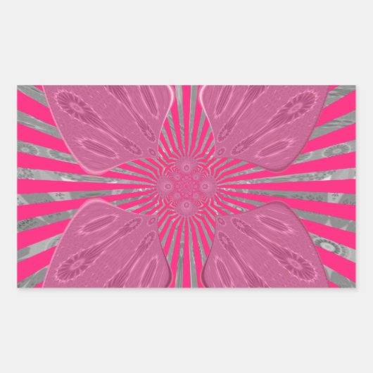 Elektrische Bloom Wings: Een Levendig Edgy & Mooi Rechthoekige Sticker (Voorkant)