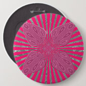 Elektrische Bloom Wings: Een Levendig Edgy & Mooi Ronde Button 6,0 Cm (Voorkant /achterkant)