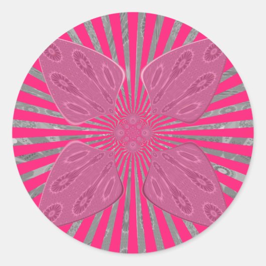 Elektrische Bloom Wings: Een Levendig Edgy & Mooi Ronde Sticker (Voorkant)