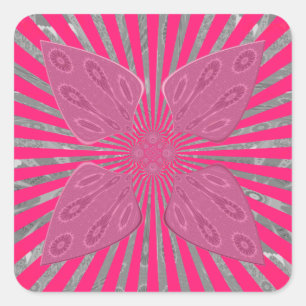 Elektrische Bloom Wings: Een Levendig Edgy & Mooi Vierkante Sticker