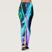 Elektrische Blue Tiger Gym Workout Leggings (Achterkant)